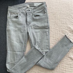 Rag & Bone gray ankle skinny jeans